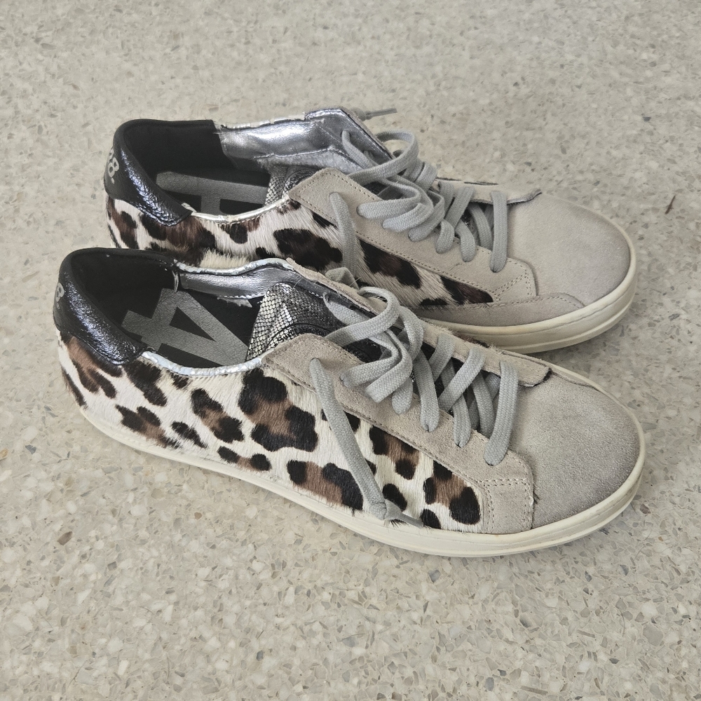 P448 John Calf Hair Leopard Sneakers